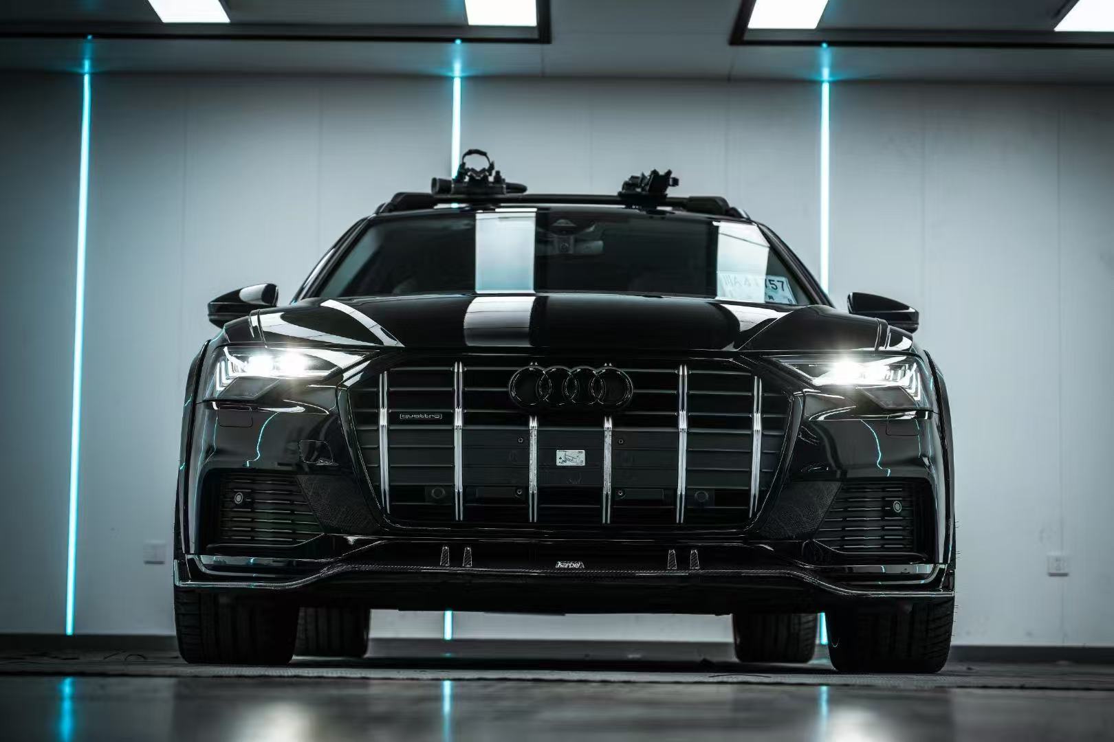 Audi A6 Allroad C8 2020-ON with Aftermarket Parts - V1 Front Lip Pre-preg Carbon Fiber from Karbel Carbon