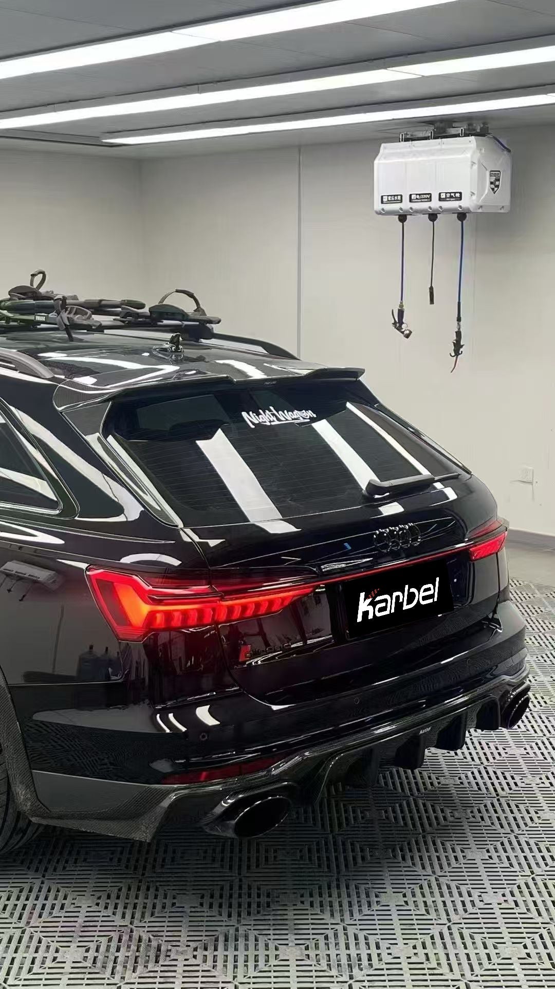 Audi A6 Allroad C8 2020-ON with Aftermarket Parts - V1 Style Rear Roof Spoiler Pre-preg Carbon Fiber from Karbel Carbon