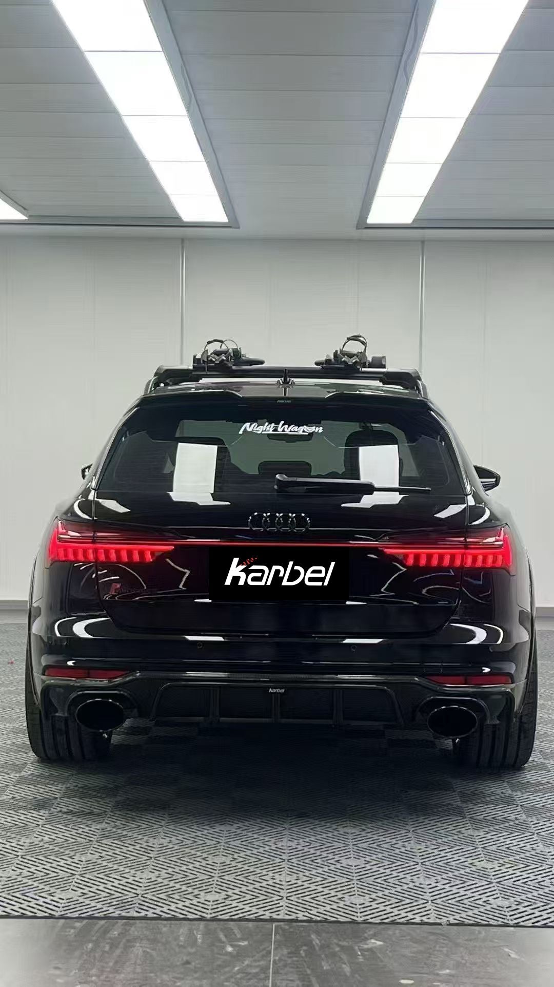 Audi A6 Allroad C8 2020-ON with Aftermarket Parts - V1 Style Rear Roof Spoiler Pre-preg Carbon Fiber from Karbel Carbon