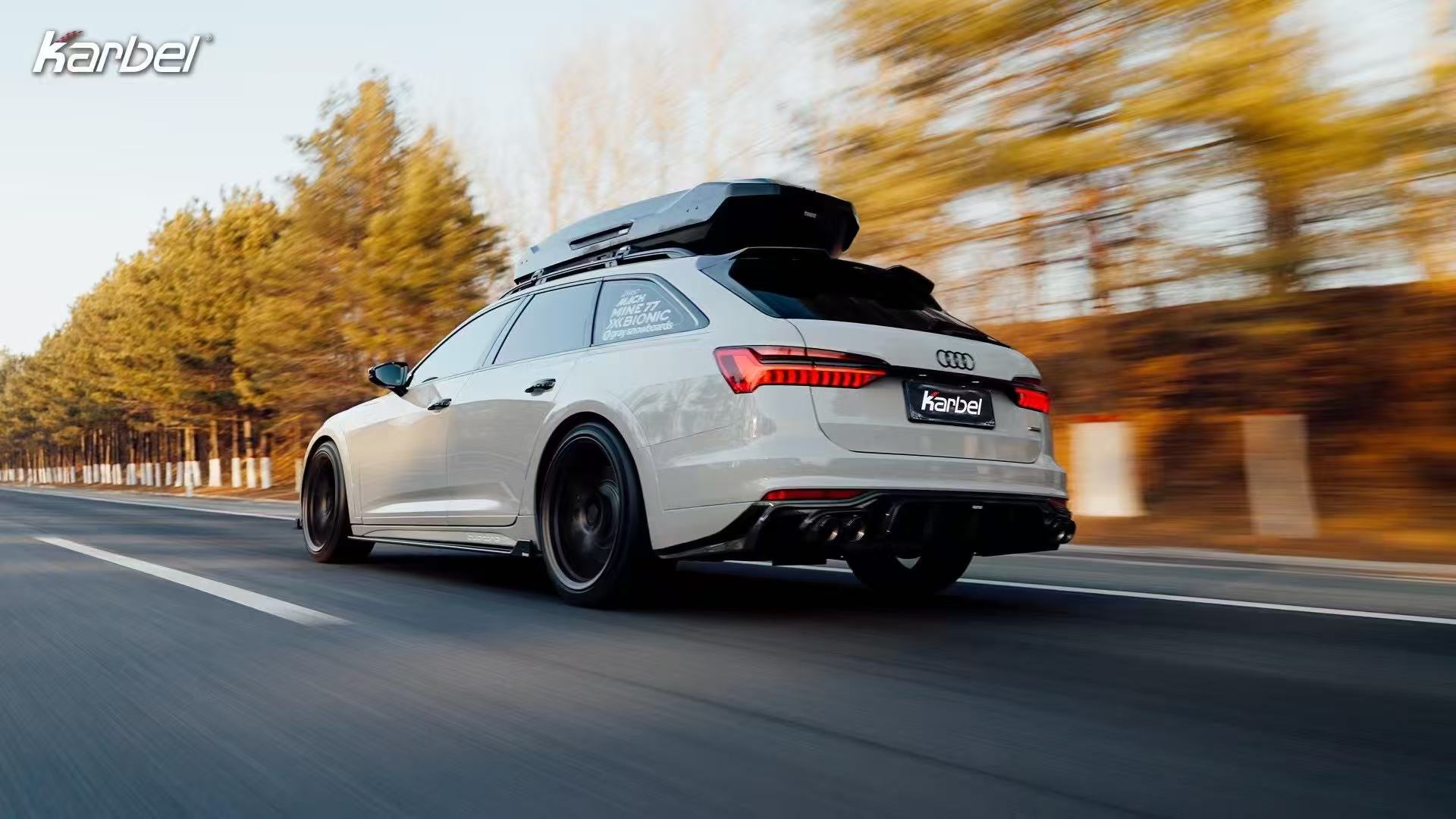 Audi A6 Allroad C8 2020-ON with Aftermarket Parts - V1 Style Rear Roof Spoiler Pre-preg Carbon Fiber from Karbel Carbon