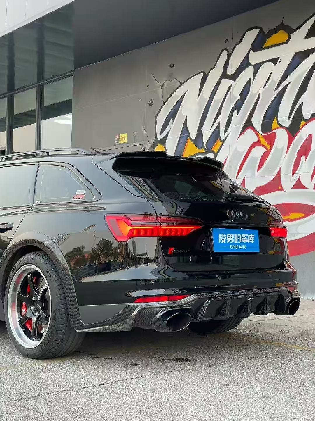 Audi A6 Allroad C8 2020-ON with Aftermarket Parts - V1 Style Rear Roof Spoiler Pre-preg Carbon Fiber from Karbel Carbon