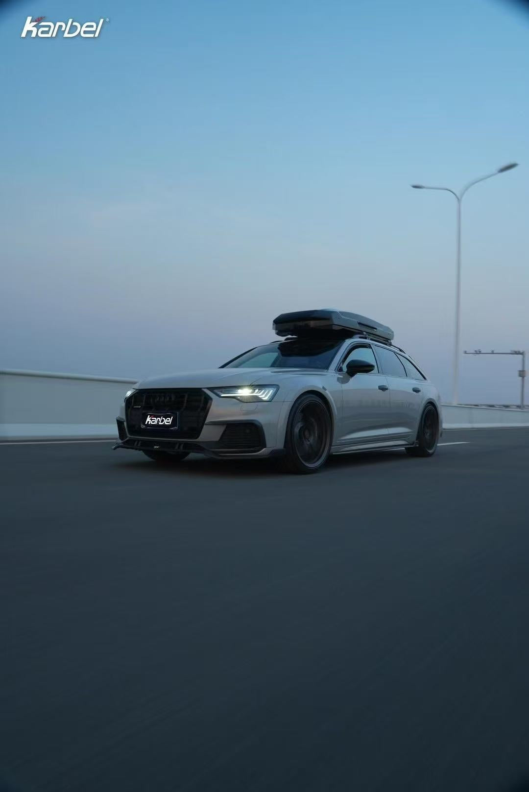 Audi A6 Allroad C8 2020-ON with Aftermarket Parts - Upper Front Lip Pre-preg Carbon Fiber from Karbel Carbon