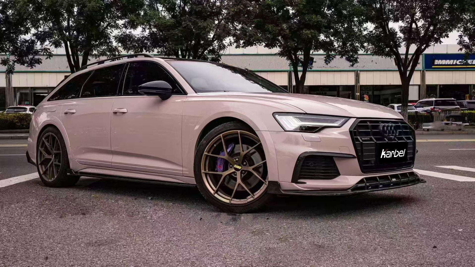 Audi A6 Allroad C8 2020-2022 With Aftermarket Parts - Side Skirts Pre-preg Carbon Fiber from Karbel Carbon