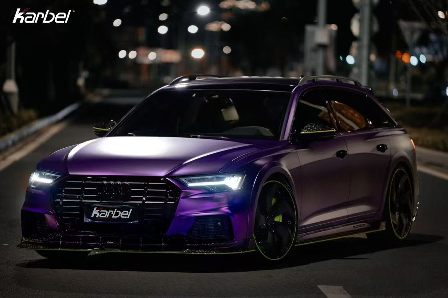 Audi A6 Allroad C8 2020-ON with Aftermarket Parts - V2 Style Pre-preg Carbon Fiber Front Lip from Karbel Carbon