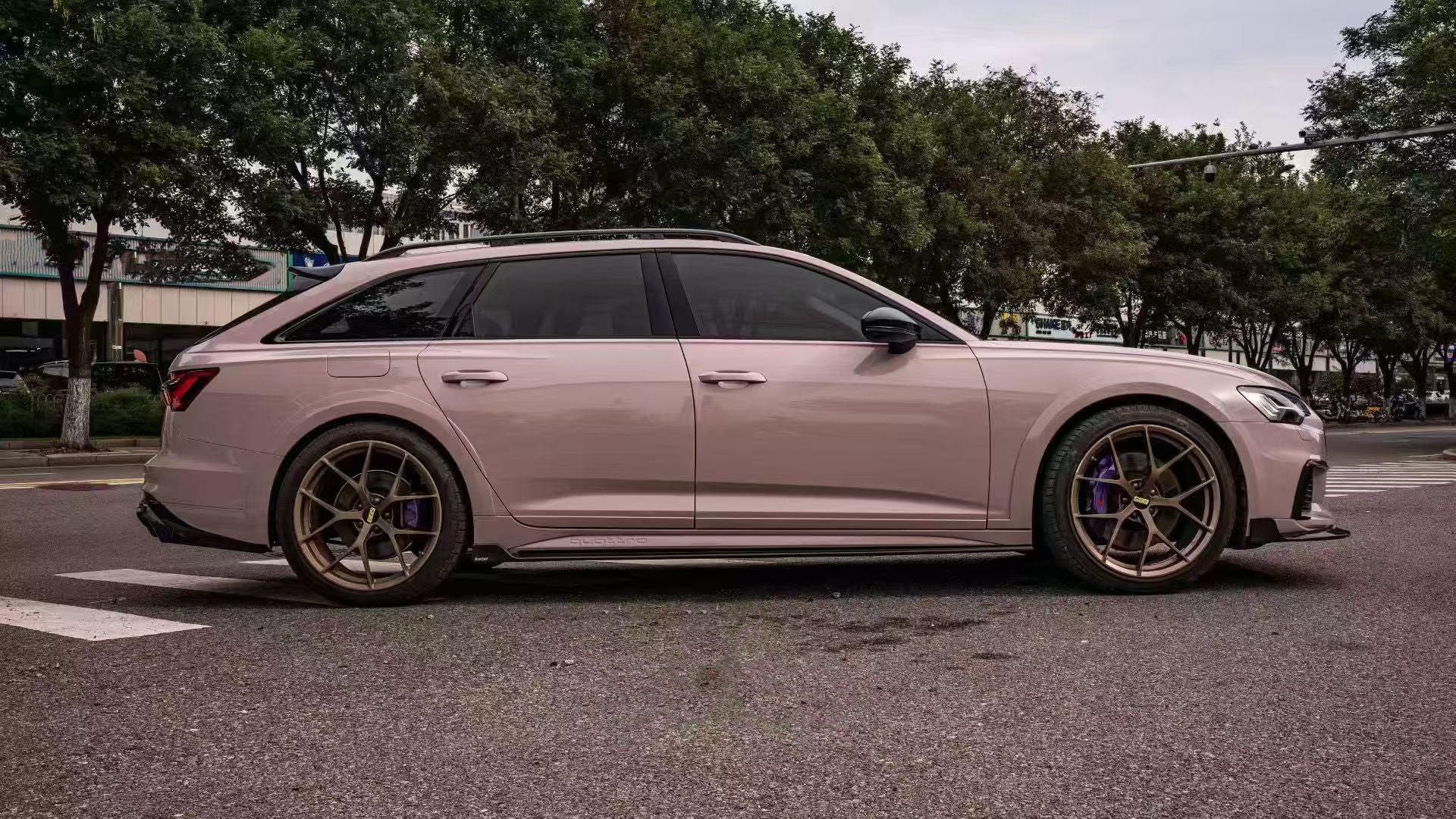 Audi A6 Allroad C8 2020-ON with Aftermarket Parts - V2 Style Rear Roof Spoiler Pre-preg Carbon Fiber from Karbel Carbon