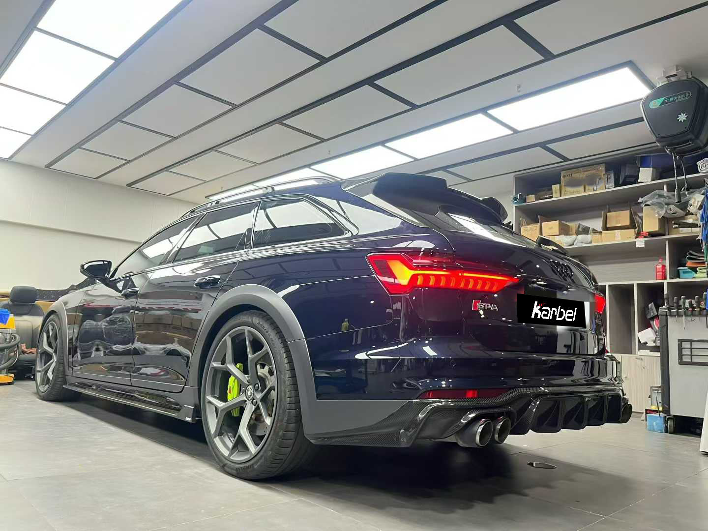 Audi A6 Allroad C8 2020-ON with Aftermarket Parts - V1 Style Rear Roof Spoiler Pre-preg Carbon Fiber from Karbel Carbon