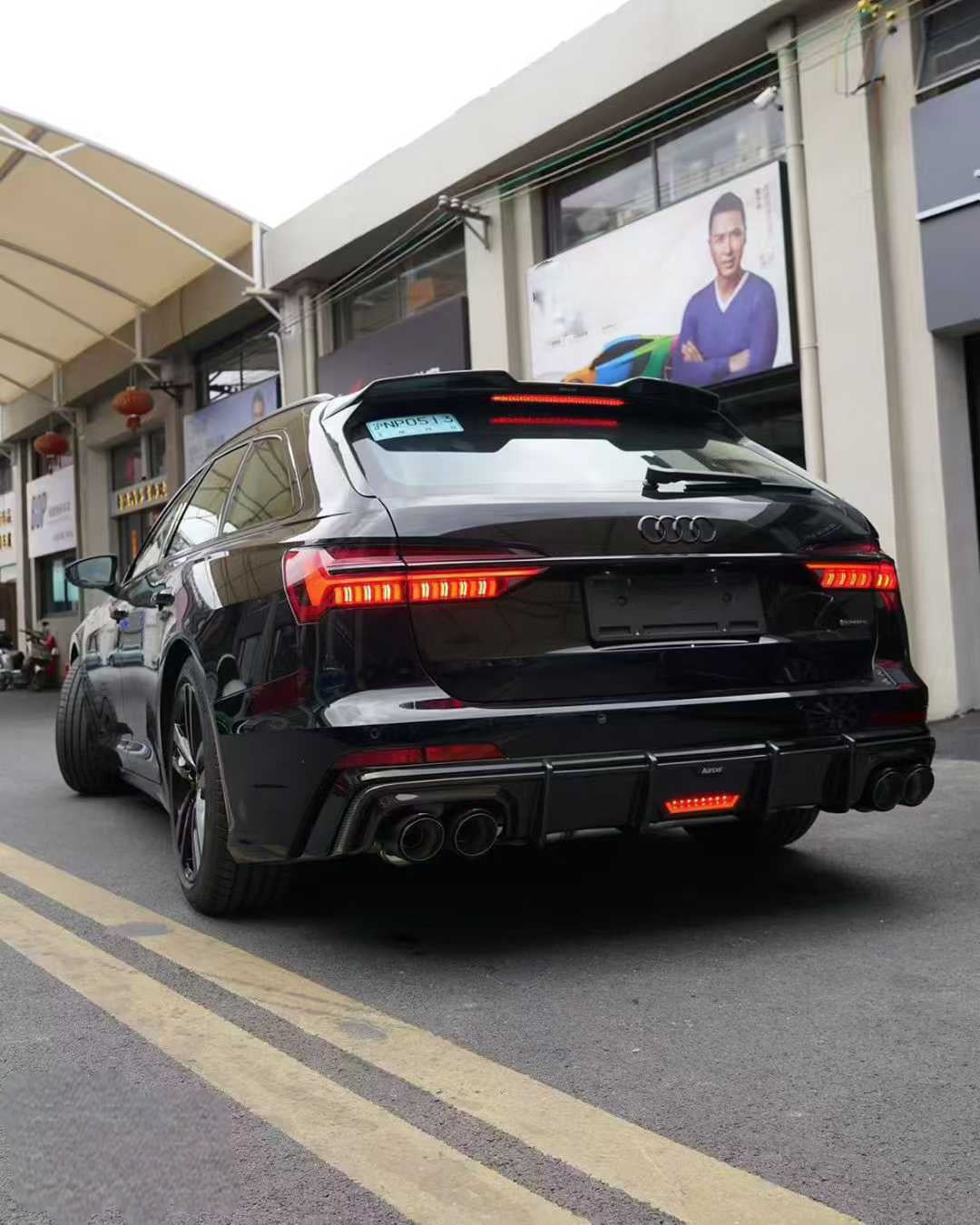Audi A6 Allroad C8 2020-ON with Aftermarket Parts - V1 Style Rear Roof Spoiler Pre-preg Carbon Fiber from Karbel Carbon
