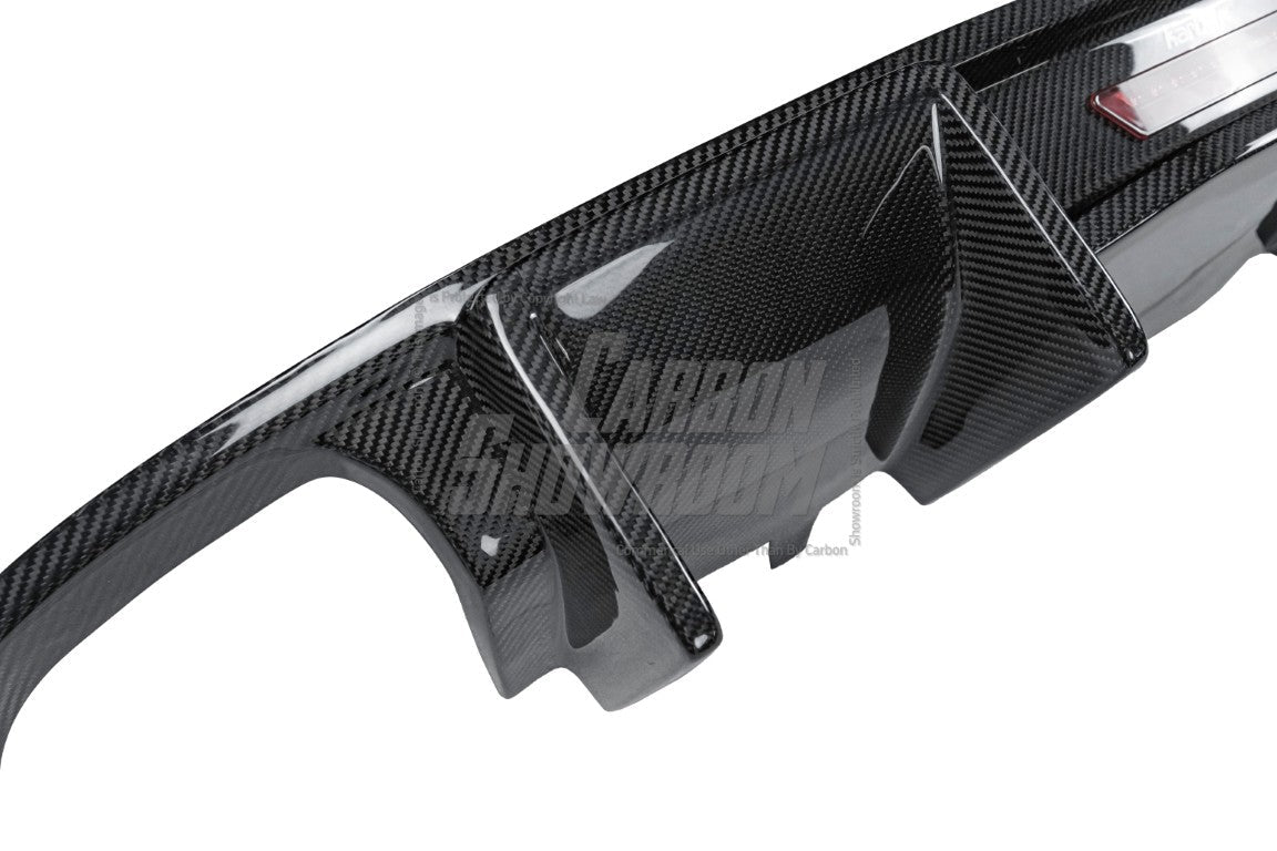Audi A7 (fits base model, does not fit s-line) C7 2012 2013 2014 2015 with Aftermarket Parts - Rear Diffuser Pre-preg Carbon Fiber from Karbel Carbon