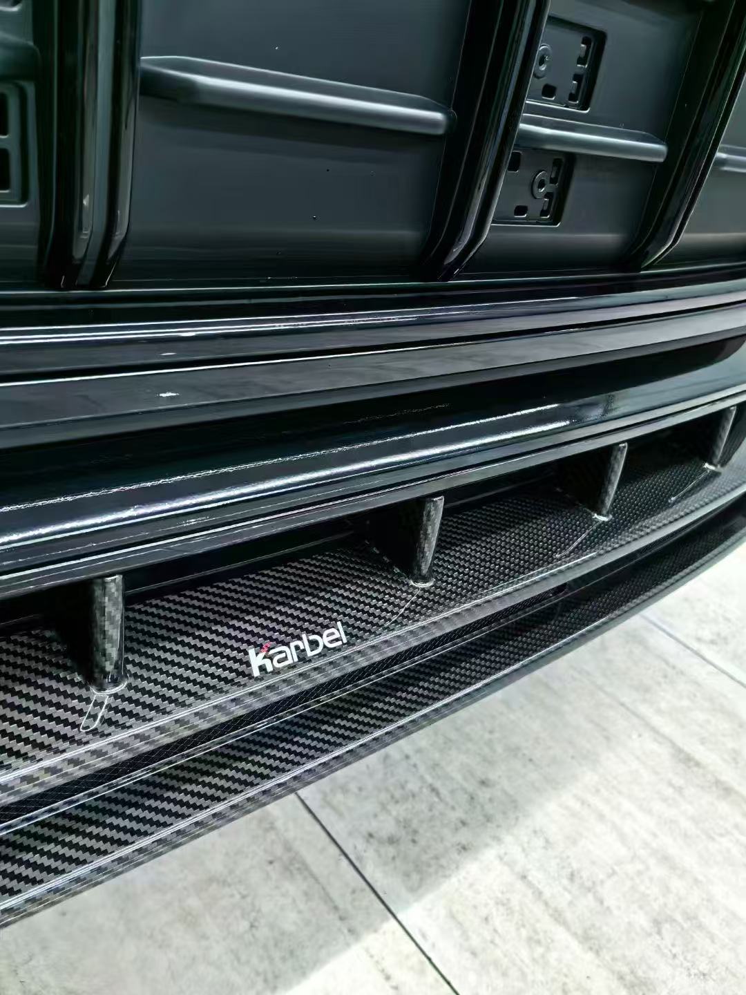Audi Q8 2019-ON with Aftermarket Parts - V1 Style Rear Diffuser Pre-preg Carbon Fiber from Karbel Carbon