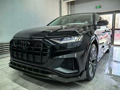 Audi SQ8 Q8 (with s-line bumper) Pre-facelift 2019 2020 2021 2022 2023 with Aftermarket Parts - Front Lip Pre-preg Carbon Fiber from Karbel Carbon