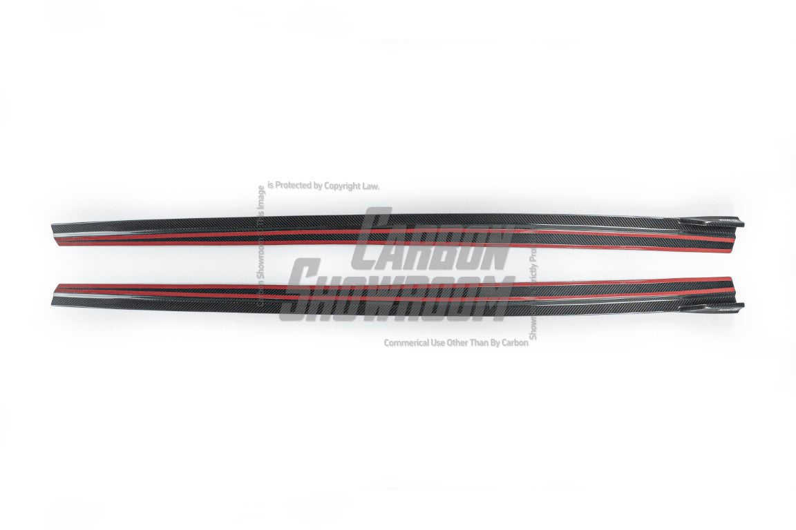 Audi RS3 8V 8V.5 2018 2019 2020 with Aftermarket Parts -  Side Skirts Pre-preg Carbon Fiber from TAKD Carbon