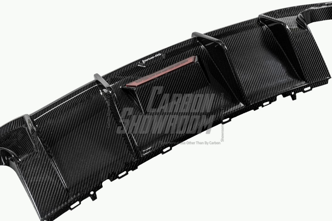 Audi RS3 8V.5 2018 2019 2020 with Aftermarket Parts -  Rear Diffuser Pre-preg Carbon Fiber from Karbel Carbon