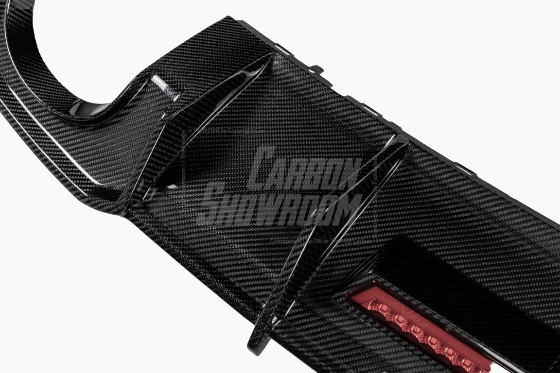 Audi RS3 8V.5 2018 2019 2020 with Aftermarket Parts -  Rear Diffuser Pre-preg Carbon Fiber from Karbel Carbon