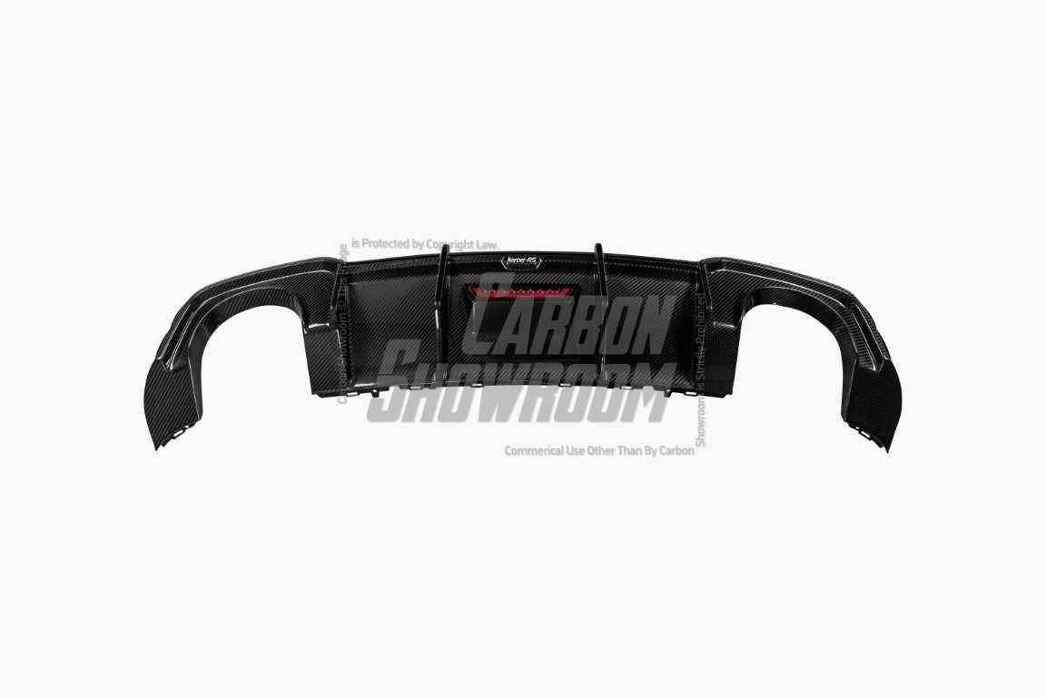 Audi RS3 8V.5 2018 2019 2020 with Aftermarket Parts -  Rear Diffuser Pre-preg Carbon Fiber from Karbel Carbon