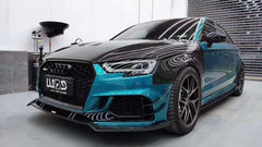 Audi RS3 8V 8V.5 2018 2019 2020 with Aftermarket Parts -  Side Skirts Pre-preg Carbon Fiber from TAKD Carbon