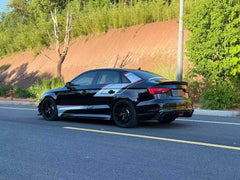 Audi RS3 8V 8V.5 2018 2019 2020 with Aftermarket Parts -  Side Skirts Pre-preg Carbon Fiber from TAKD Carbon