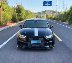 Audi RS3 8V 8V.5 2018 2019 2020 with Aftermarket Parts - Front Lip Pre-preg Carbon Fiber from Karbel Carbon