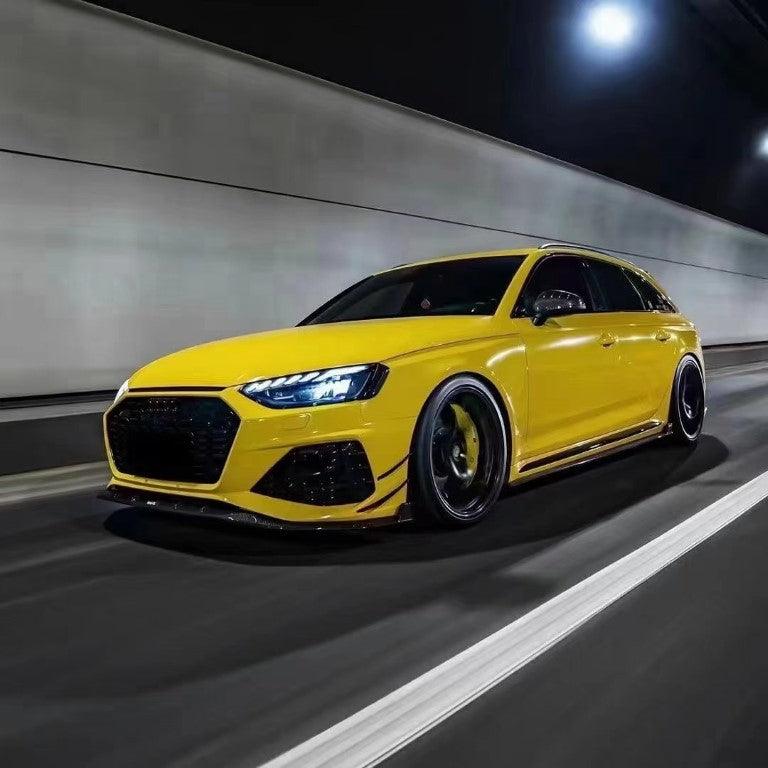 Audi RS4 B9.5 2020 2021 2022 2023 2024 with Aftermarket Parts - Front Canards Pre-preg Carbon Fiber from Karbel Carbon