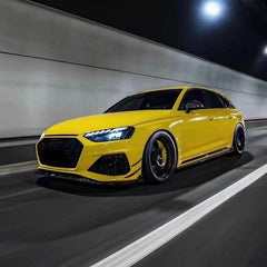 Audi RS4 B9.5 2020 2021 2022 2023 2024 with Aftermarket Parts - Front Canards Pre-preg Carbon Fiber from Karbel Carbon