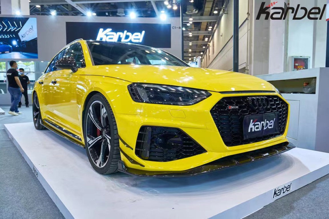 Audi RS4 B9.5 2020 2021 2022 2023 2024 with Aftermarket Parts - Fog Light Trim Overlay Pre-preg Carbon Fiber from Karbel Carbon
