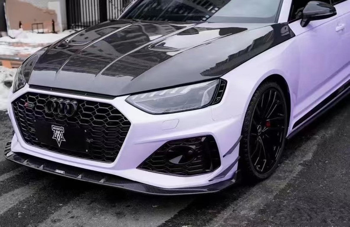 Audi RS4 B9.5 2020 2021 2022 2023 2024 with Aftermarket Parts - Fog Light Trim Overlay Pre-preg Carbon Fiber from Karbel Carbon