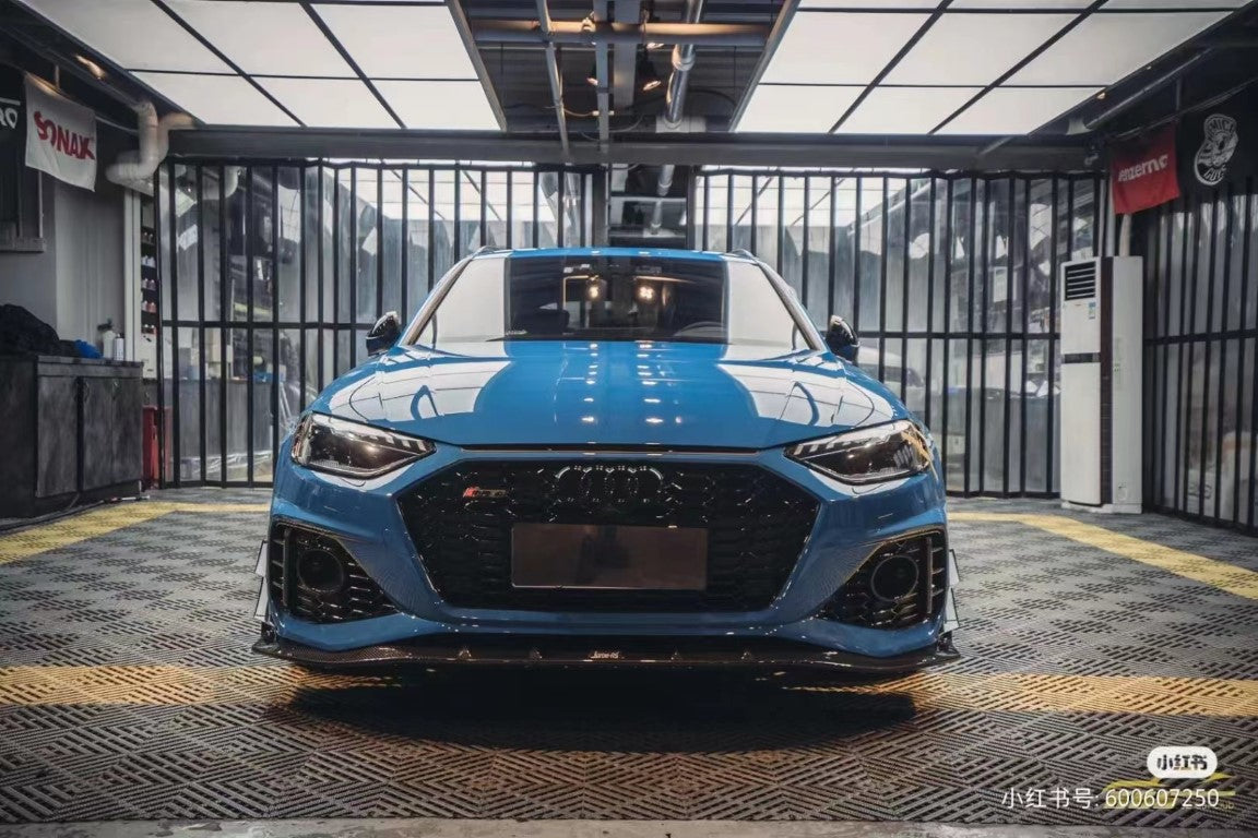 Audi RS4 B9.5 2020 2021 2022 2023 2024 with Aftermarket Parts - Front Lip Pre-preg Carbon Fiber from Karbel Carbon