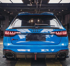 Audi RS4 B9.5 2020 2021 2022 2023 2024 with Aftermarket Parts - Rear Diffuser & Canards Pre-preg Carbon Fiber from Karbel Carbon