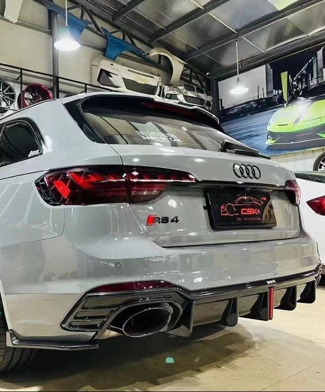 Audi RS4 B9 2018 2019 with Aftermarket Parts - Rear Diffuser Carbon Fiber from Karbel Carbon