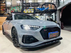 Audi RS4 B9.5 2020 2021 2022 2023 2024 with Aftermarket Parts - Front Lip Pre-preg Carbon Fiber from Karbel Carbon