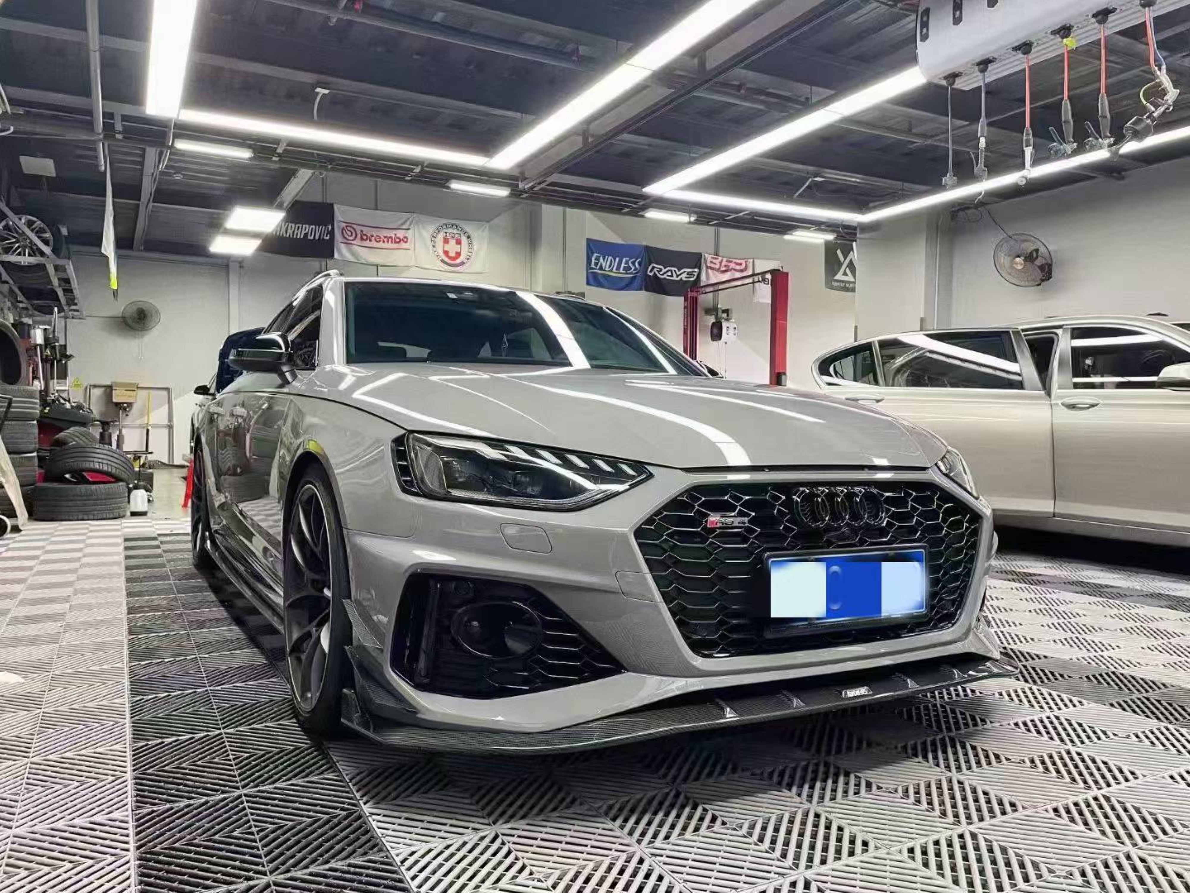 Audi RS4 B9.5 2020 2021 2022 2023 2024 with Aftermarket Parts - Front Canards Pre-preg Carbon Fiber from Karbel Carbon
