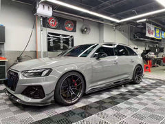Audi RS4 B9.5 2020 2021 2022 2023 2024 with Aftermarket Parts - Side Skirts Pre-preg Carbon Fiber from Karbel Carbon