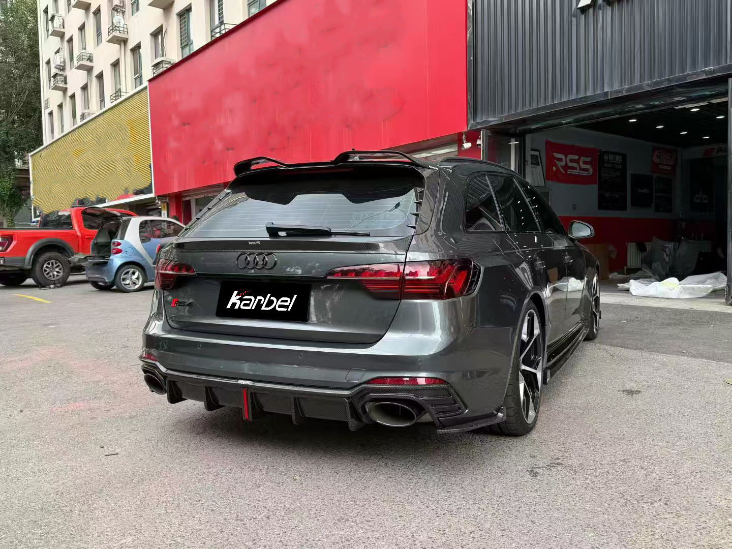 Audi RS4 B9 / B9.5 2018 2019 2020 2021 2022 2023 2024 with Aftermarket Parts - Rear Trunk Spoiler Carbon Fiber from Karbel Carbon