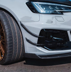 Audi RS4 B9 / B9.5 2018 2019 2020 2021 2022 2023 2024 with Aftermarket Parts - Front Canards Pre-preg Carbon Fiber from Karbel Carbon