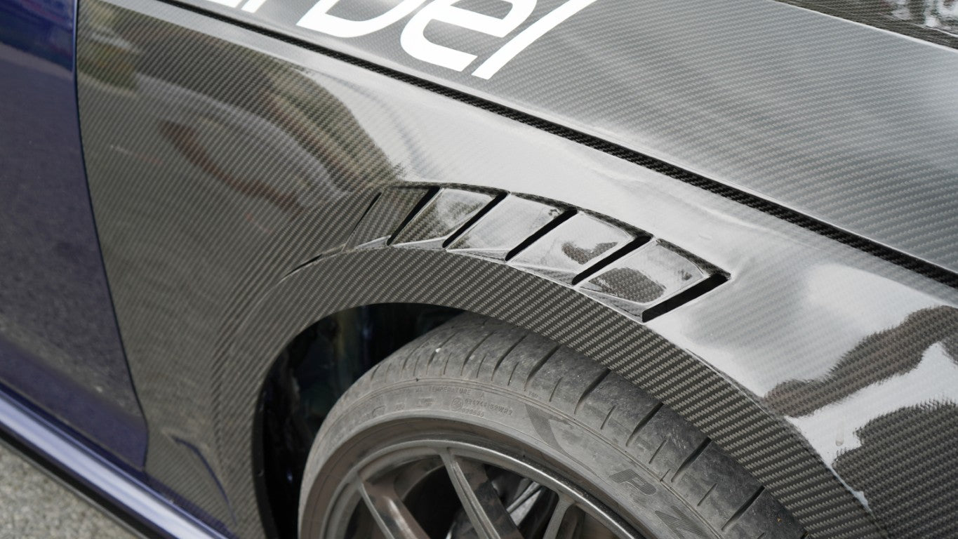Audi S4 A4 B9 2017 2018 2019 & S4 A4 B9.5 2020 2021 2022 2023 2024 With Aftermarket Parts - Front Fenders Pre-preg Carbon Fiber from Karbel Carbon