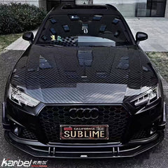 Audi RS4 S4 A4 (all models) B9 / B9.5 2017-ON with Aftermarket Parts - Hood Pre-preg Carbon Fiber from Karbel Carbon