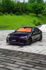 Karbel Carbon Dry Carbon Fiber Head Light Trim For Audi RS5 B9.5 2020-2025