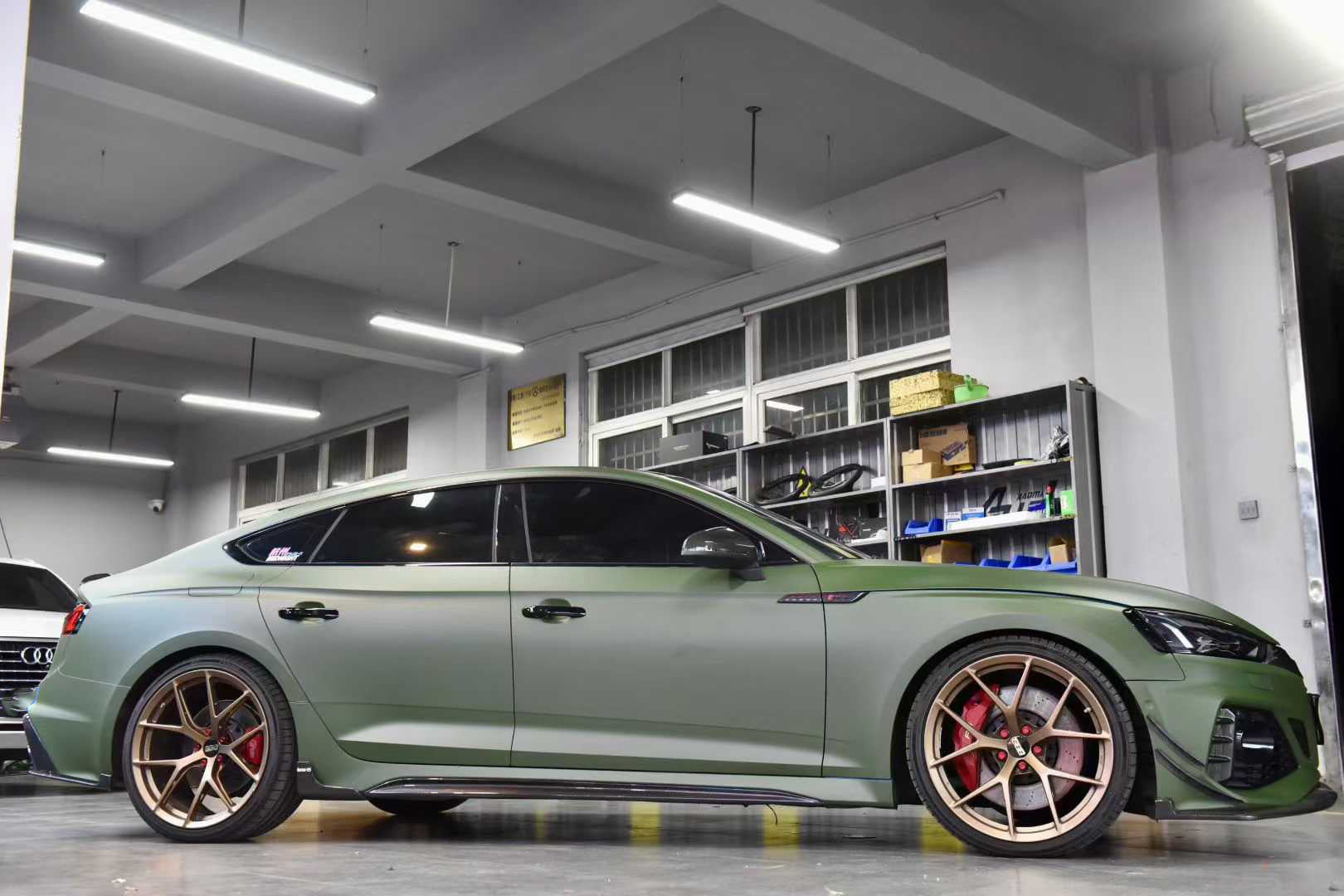 Audi RS5 B9.5 2020 2021 2022 2023 2024 2025 with Aftermarket Parts - Side Skirt Overlay Trim Dry Pre-preg Carbon Fiber from Karbel Carbon