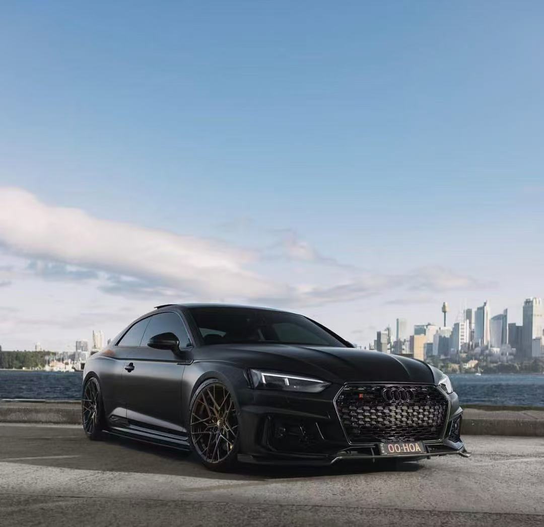 Audi RS5 B9 2018 2019 2020 with Aftermarket Parts - Front Lip Pre-preg Carbon Fiber from Karbel Carbon