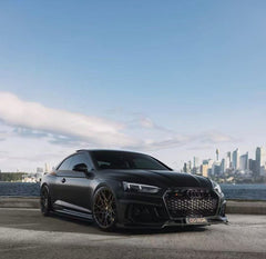Audi RS5 B9 2018 2019 2020 with Aftermarket Parts - Front Lip Pre-preg Carbon Fiber from Karbel Carbon