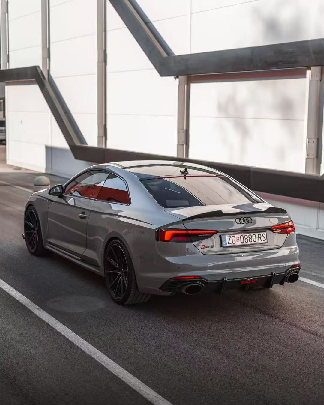 Audi RS5 S5 A5 B9 / B9.5 2017-ON with Aftermarket Parts - Rear Lip Spoiler Pre-preg Carbon Fiber from Karbel Carbon