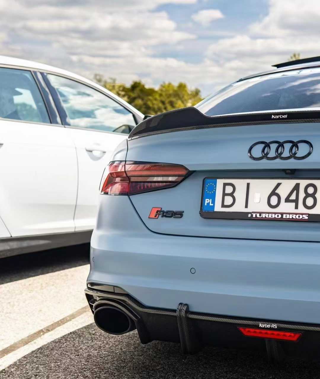 Audi RS5 B9 2018 2019 2020 with Aftermarket Parts - Rear Diffuser Pre-preg Carbon Fiber from Karbel Carbon