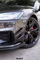 Audi S7 A7 (with s-line bumper) C8 2019-ON with Aftermarket Parts - Front Canards Pre-preg Carbon Fiber from Karbel Carbon