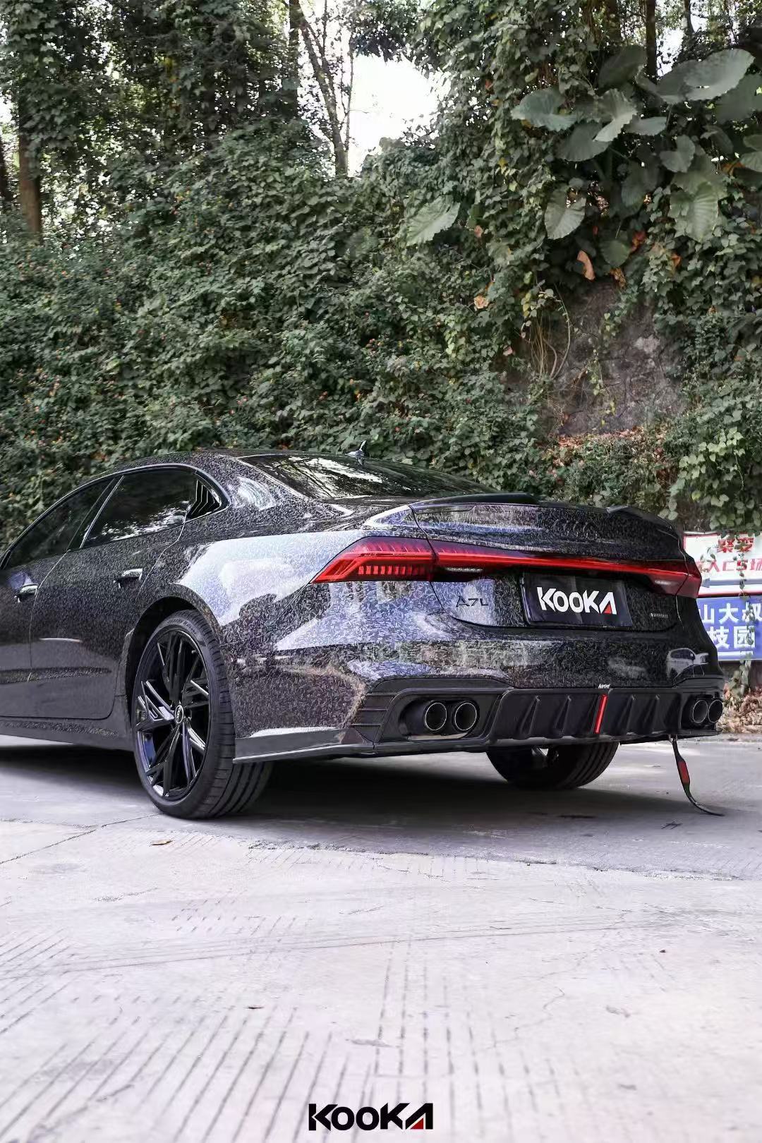 Audi RS7 S7 A7 C8 2019-ON with Aftermarket Parts - V2 Style Rear Spoiler Pre-preg Carbon Fiber from Karbel Carbon