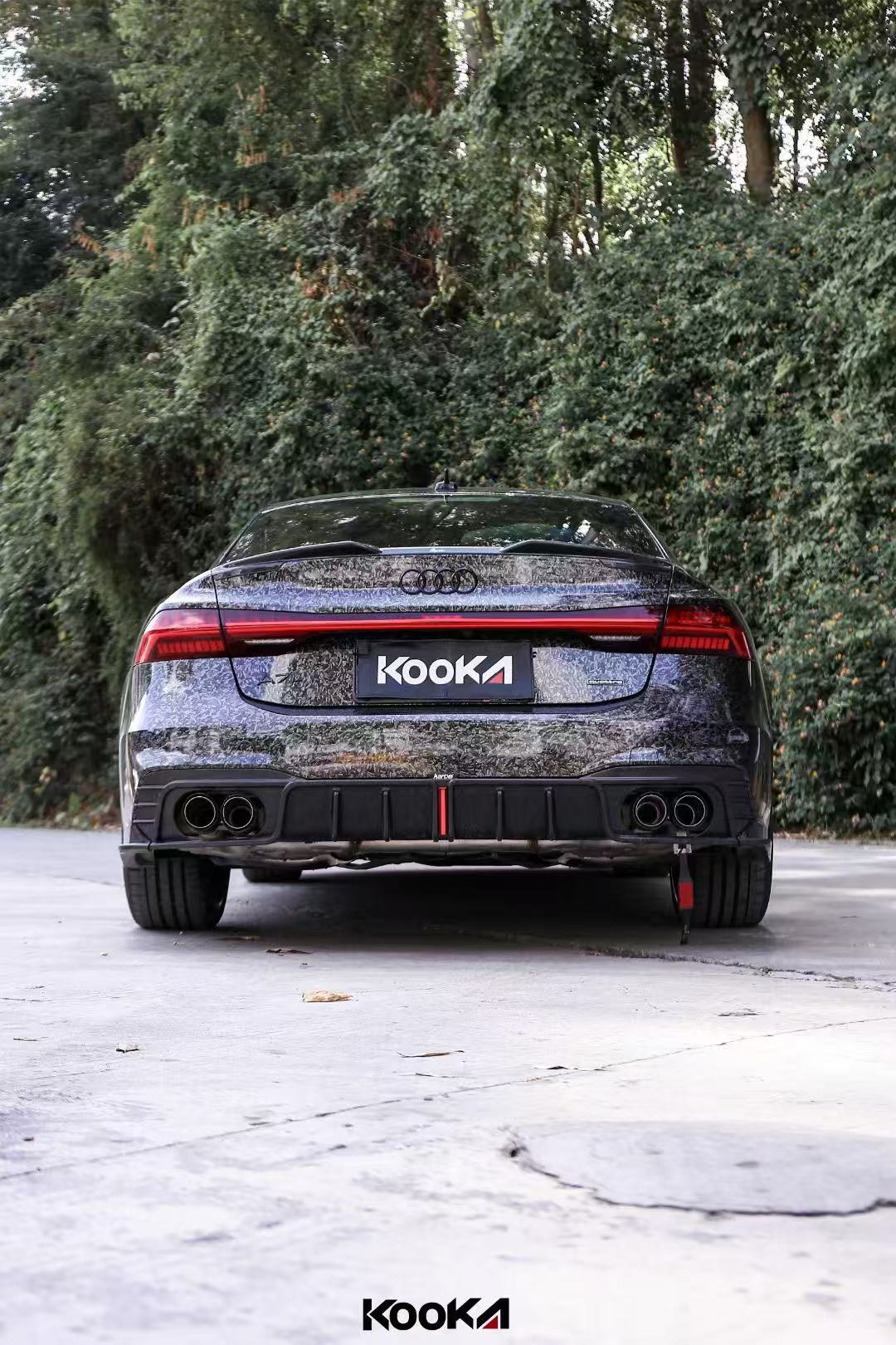 Audi RS7 S7 A7 C8 2019-ON with Aftermarket Parts - V2 Style Rear Spoiler Pre-preg Carbon Fiber from Karbel Carbon