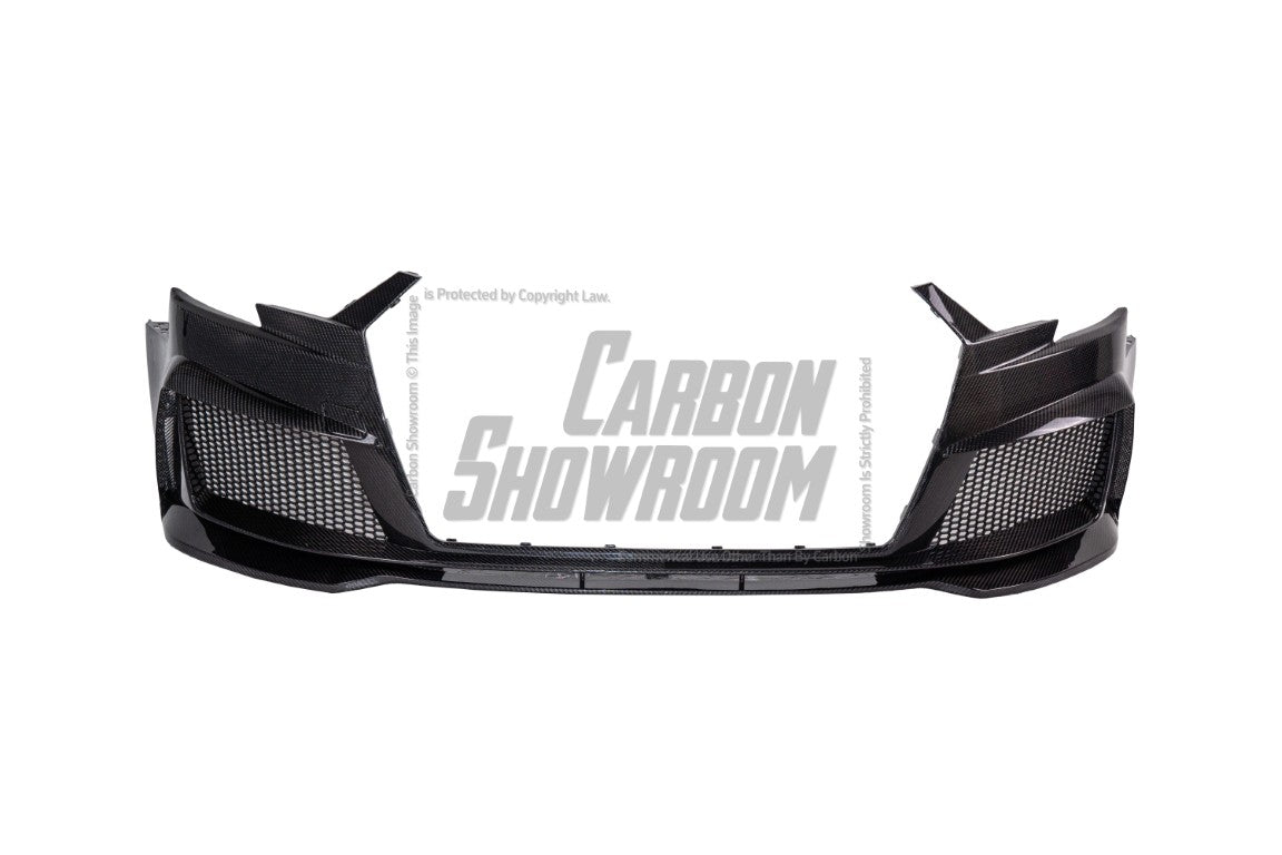 Audi S3 A3 8V.5 2017 2018 2019 2020 with Aftermarket Parts - Front Bumper Pre-preg Carbon Fiber from Karbel Carbon