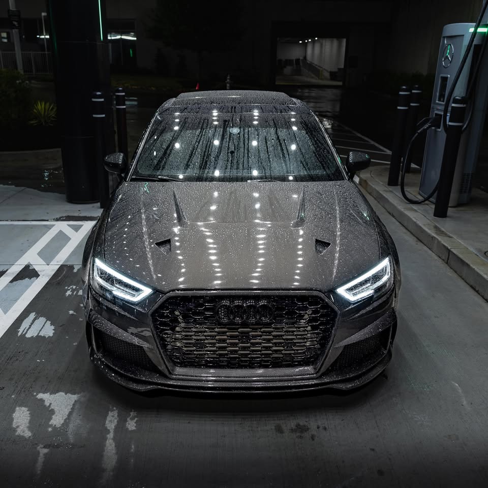 Audi S3 A3 8V.5 2017 2018 2019 2020 with Aftermarket Parts - Front Bumper Pre-preg Carbon Fiber from Karbel Carbon