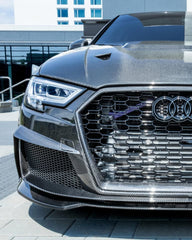 Audi S3 A3 8V.5 2017 2018 2019 2020 with Aftermarket Parts - Front Bumper Pre-preg Carbon Fiber from Karbel Carbon