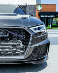 Audi S3 A3 8V.5 2017 2018 2019 2020 with Aftermarket Parts - Front Bumper Pre-preg Carbon Fiber from Karbel Carbon