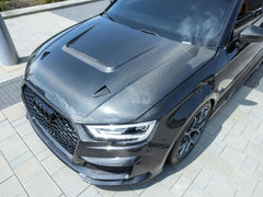 Audi S3 A3 8V.5 2017 2018 2019 2020 with Aftermarket Parts - Front Bumper Pre-preg Carbon Fiber from Karbel Carbon