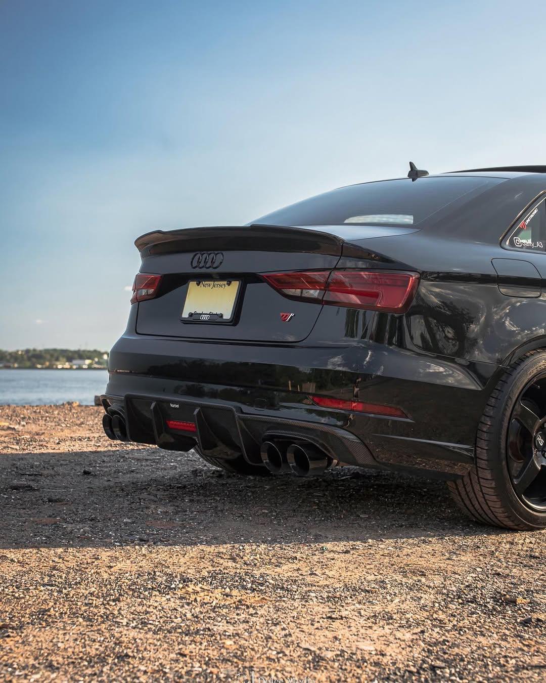 Audi A3 (fits Base model only) 8V 2014 2015 2016 With Aftermarket Parts - Rear Diffuser Pre-preg Carbon Fiber from Karbel Carbon